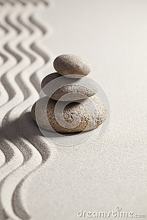 Zen silence in sand Stock Photo