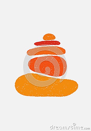 Zen stones, creative geometric shape pebble pyramid isolated on white background. Spa rocks color drawing. Balance and harmony Stock Photo