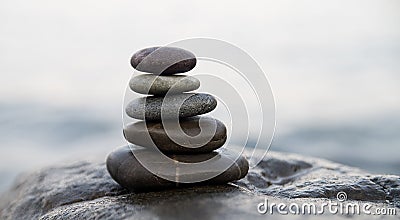 Zen stones. Peace buddhism meditation symbol. Relaxation Stock Photo