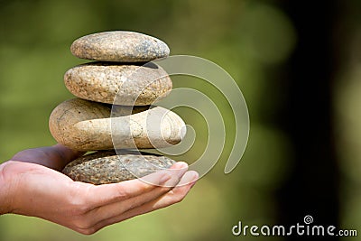 Zen stones stacked Stock Photo