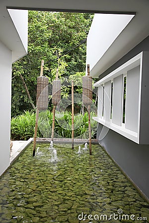 Zen water garden Stock Photo