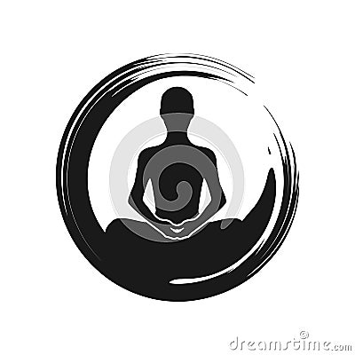 Zen Yoga Meditation Abstract Symbol Vector Illustration