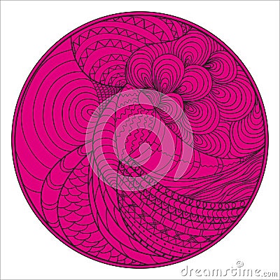 Zendala. Zentangle. Hand drawn circle mandala Vector Illustration