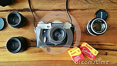 Zenit E , film camera Editorial Stock Photo