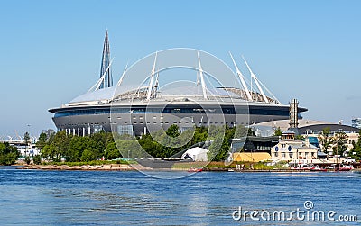 Zenit football stadium on Krestovsky island, St. Petersburg, Russia Editorial Stock Photo