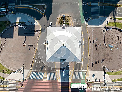 Zenithal view of the obelisk of Buenos Aires Stock Photo