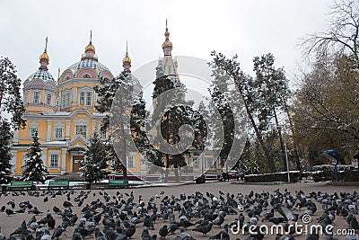 Zenkov Cathedral in Almaty, Kazakhstan Stock Photo