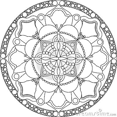 Zentangle adult coloring page, mandala. Vector Illustration