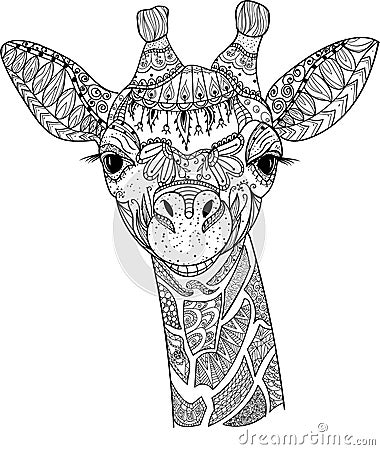 Zentangle giraffe Vector Illustration