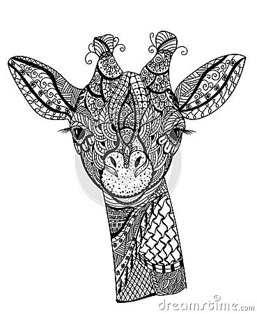 Zentangle giraffe Vector Illustration