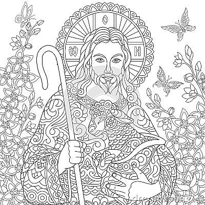 Zentangle Jesus Christ Vector Illustration