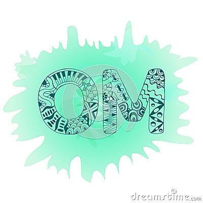 Zentangle Om symbol. Aum, ohm Vector Illustration