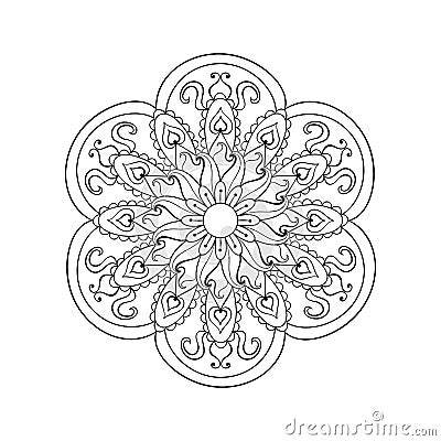 Zentangle stylized Arabic, Indian Mandala. Hand drawn vintage Vector Illustration