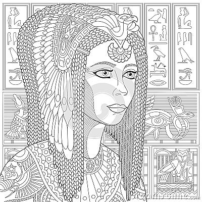 Download Zentangle Stylized Cleopatra (Nefertiti) Stock Vector ...