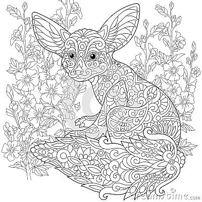 Zentangle stylized fennec fox Vector Illustration