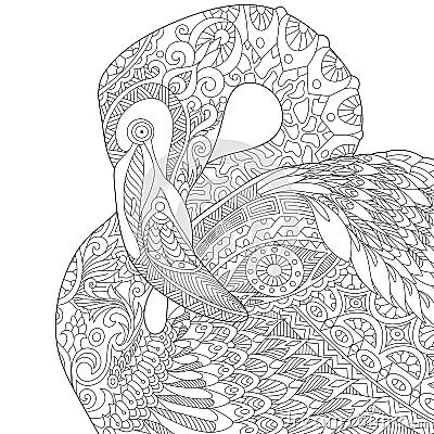 Zentangle stylized flamingo Vector Illustration