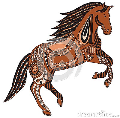 Zentangle stylized horse, swirl, illustration, vector, freehand Vector Illustration