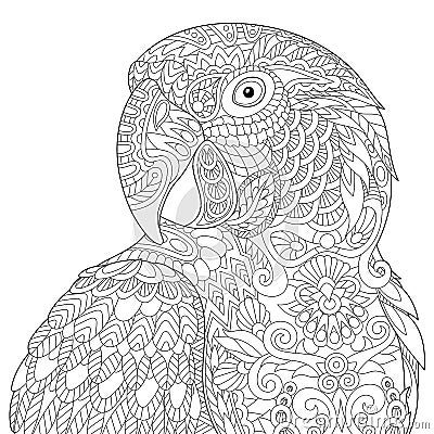 Zentangle stylized macaw Vector Illustration