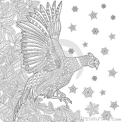 Zentangle stylized pheasant bird Vector Illustration