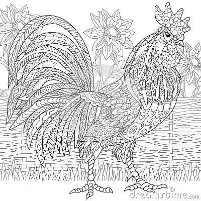 Zentangle stylized rooster (cock) Vector Illustration