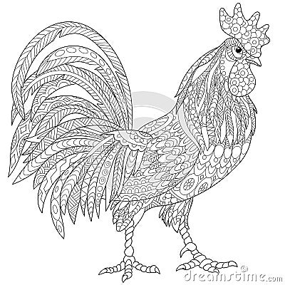 Zentangle stylized rooster (cock) Vector Illustration