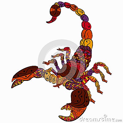 Zentangle stylized scorpio zodiac sign horoscope. Vector Illustration