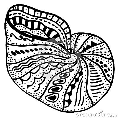 Zentangle stylized shell Vector Illustration