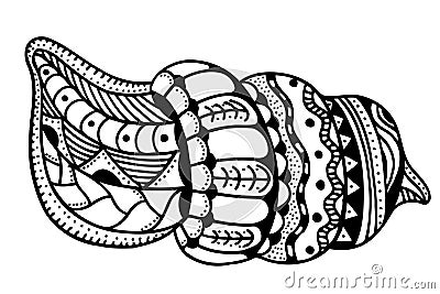 Zentangle stylized shell Vector Illustration