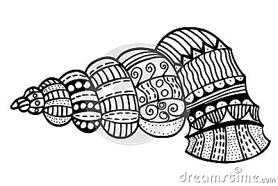 Zentangle stylized shell. Vector Illustration