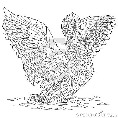 Zentangle stylized swan Vector Illustration