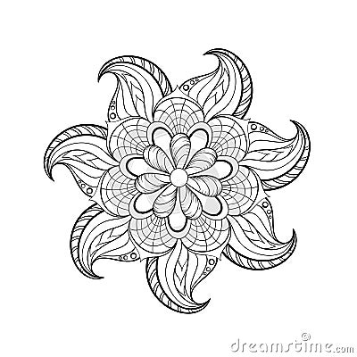 Zentangle stylized tribal Arabic, Indian Mandala. Vector Illustration