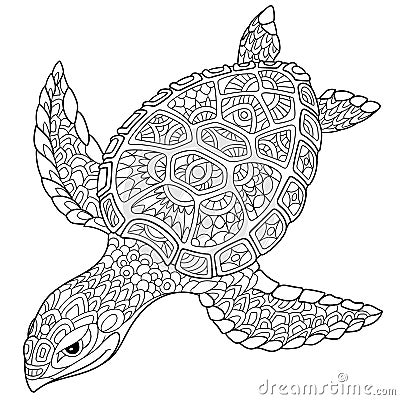 Zentangle stylized turtle Vector Illustration