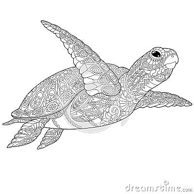 Zentangle turtle Vector Illustration