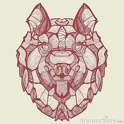 Zentangle vector Dog Husky. Vector Illustration