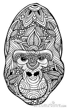Zentangle gorilla vector Vector Illustration