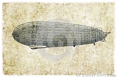 Zeppelin Cartoon Illustration