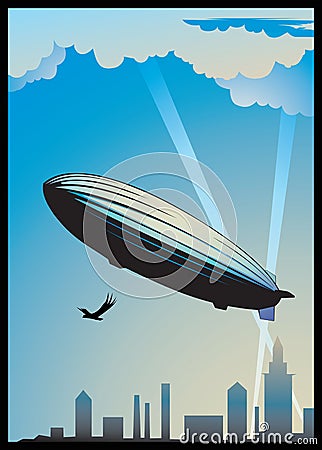 Zeppelin dirigeable Vector Illustration