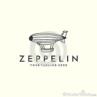 zeppelin front facing with linear style logo icon template design. airship , balloon, vector illustration Vector Illustration