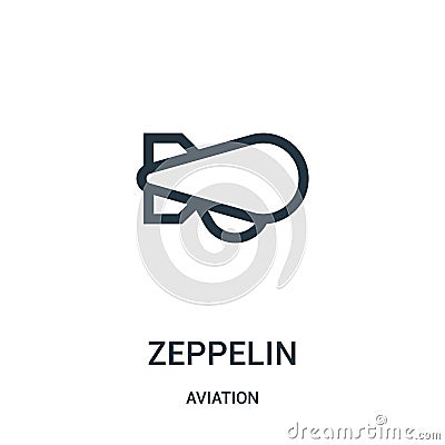 zeppelin icon vector from aviation collection. Thin line zeppelin outline icon vector illustration. Linear symbol for use on web Vector Illustration