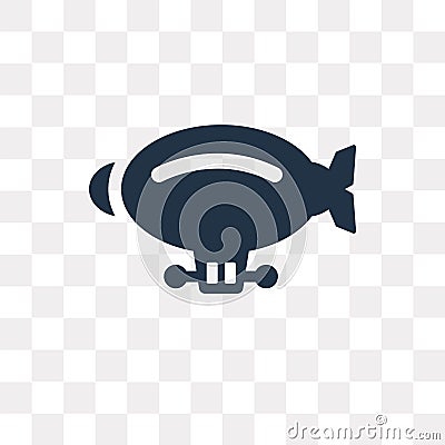Zeppelin vector icon isolated on transparent background, Zeppelin transparency concept can be used web and mobile Vector Illustration