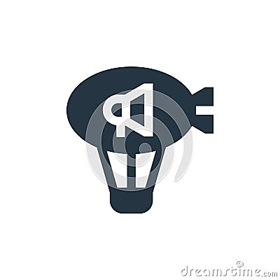 zeppelin vector icon isolated on white background. Outline, thin line zeppelin icon for website design and mobile, app development Vector Illustration