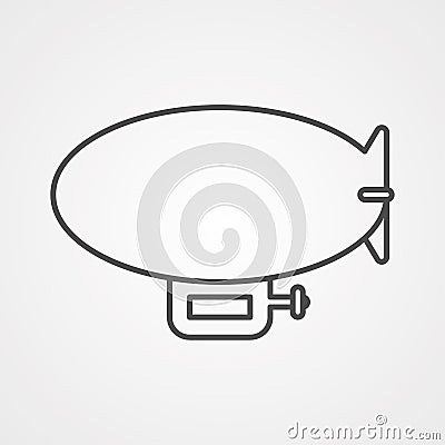 Zeppelin vector icon sign symbol Vector Illustration