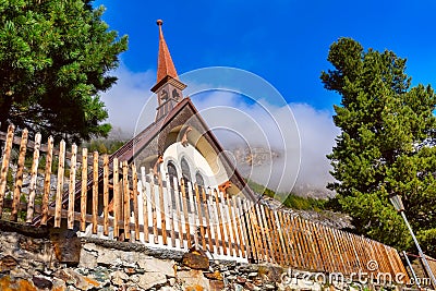 Zermatt, Switzerland St. Peter church Stock Photo