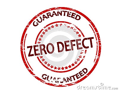 Stamp with text Zero defect guaranteed Vector Illustration