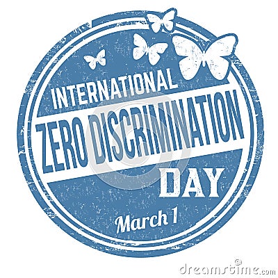 Zero discrimination day grunge rubber stamp Vector Illustration