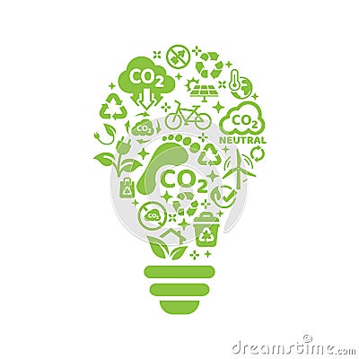 Zero emissions, carbon footprint vector template Vector Illustration