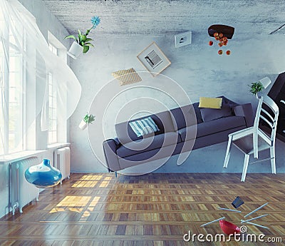 Zero-gravity interior. Stock Photo