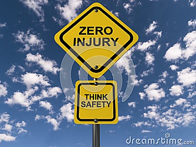 Zero injury Think safety Stock Photo