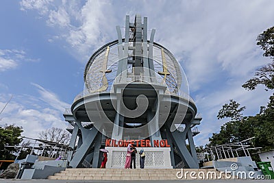 Zero or 0 Kilometer Monument of the Republic of Indonesia in Sabang, Pulau Weh, is a unique geographic marker of Indonesia. Editorial Stock Photo