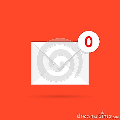 Zero mail like empty inbox Vector Illustration